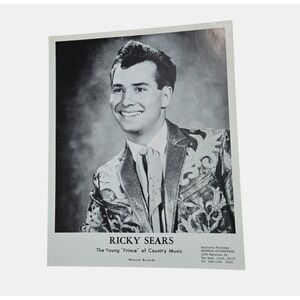 Vintage 50s 60s Ricky Sears The Young "Prince" of Country Music Press Photo
